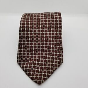 Perry Ellis Portfolio maroon box tie 4 in wide 59 in long